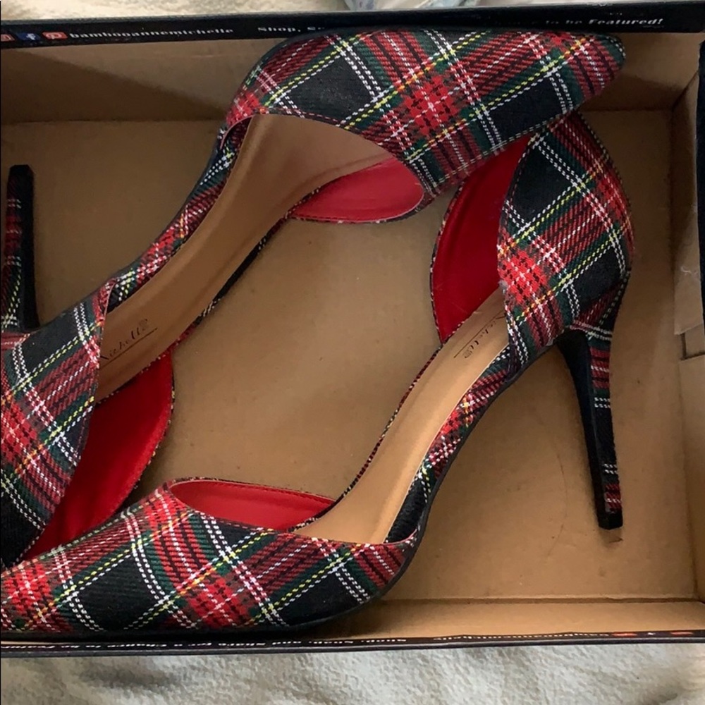 Plaid heels